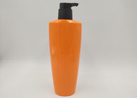 Owalne pomarańczowe plastikowe butelki kosmetyczne PET Puste mleczko Mydło Butelka Połysk Powierzchnia